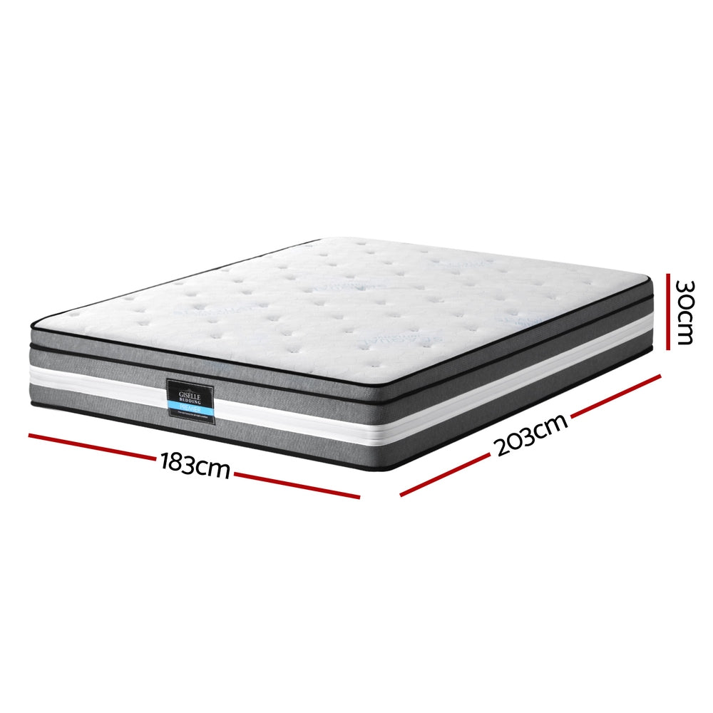 Giselle Bedding 30cm Mattress Gel Foam Pocket Spring King