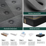 35cm Giselle Mattress King Bed Bamboo Pocket Firm Foam