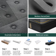 35cm Giselle Mattress King Single Bed Bamboo Pocket Firm Foam