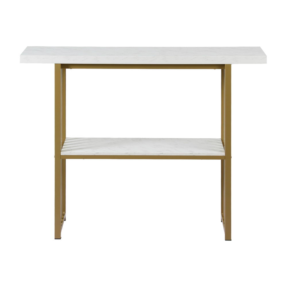 Artiss Console Table Marble Effect White&Gold