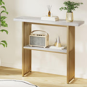 Artiss Console Table Marble Effect White&Gold