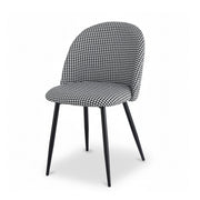 Artiss Dining Chairs Set of 2 Linen Solid Curved Houndstooth