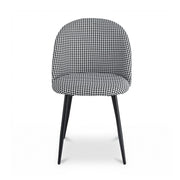 Artiss Dining Chairs Set of 2 Linen Solid Curved Houndstooth