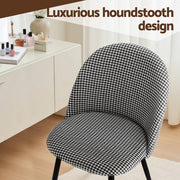 Artiss Dining Chairs Set of 2 Linen Solid Curved Houndstooth