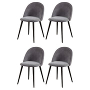 Artiss Dining Chairs Set of 4 Velvet Solid Curved Dark Grey