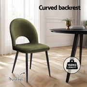 Artiss Dining Chairs Set of 4 Velvet Hollow Green
