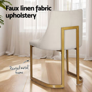 Artiss Dining Chairs Set of 4 Linen Fabric Frame Beige