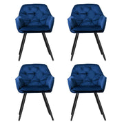 Artiss Dining Chairs Set of 4 Velvet Diamond Tufted Armchair Blue