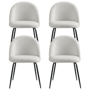 Artiss Dining Chairs Set of 4 Sherpa Boucle White