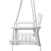 Gardeon Porch Swing Chair with Chain Garden Bench Outdoor Furniture Wooden White