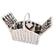 Alfresco 2 Person Picnic Basket Set Willow Vintage Baskets Insulated Blanket Bag