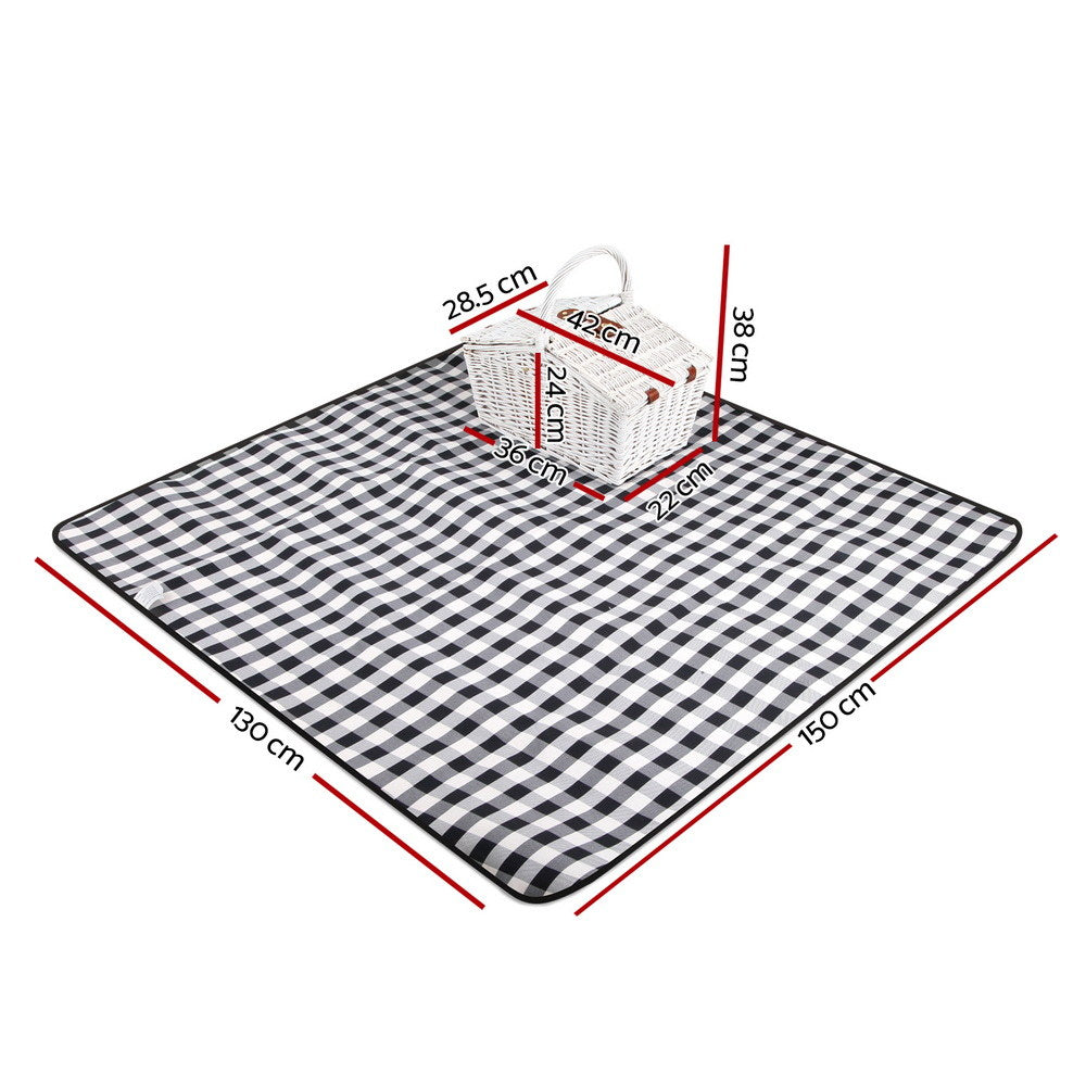 Alfresco 2 Person Picnic Basket Set Willow Vintage Baskets Insulated Blanket Bag