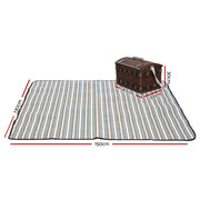 Alfresco 4 Person Picnic Basket Set Wooden Blanket Cooler Bag Outdoor Insulated