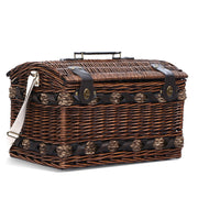 Alfresco 4 Person Picnic Basket Set Wooden Blanket Cooler Bag Outdoor Insulated