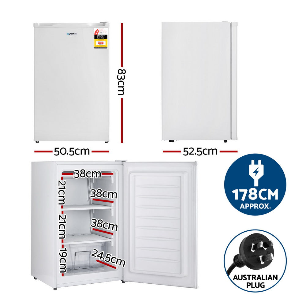 81L Upright Freezer Fridge White