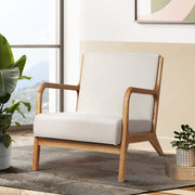 Artiss Armchair Fabric Beige Olive