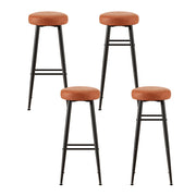 Artiss 4x Bar Stools Kitchen Dining Chairs Counter Round PU leather Lane Brown