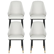 Artiss Dining Chairs Set of 4 Leather Seat Beige and Black