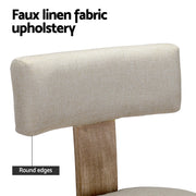 Artiss Dining Chairs Set of 4 Linen Fabric Wooden Beige