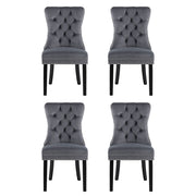 1 Set of 4 Artiss Dining Chairs Grey Velvet