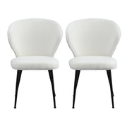 Artiss 2x Dining Chairs Sherpa Boucle Wing Back White