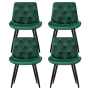 Artiss Dining Chairs Set of 4 Velvet Diamond Tufted Green