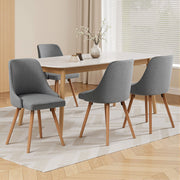 Artiss Dining Chairs Set of 4 Fabric Wooden Grey