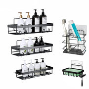 Hivvago Stainless Steel Bathroom Organizer with Adhesive Shelves