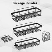 Hivvago Stainless Steel Bathroom Organizer with Adhesive Shelves