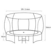 Kahuna 12ft Outdoor Trampoline Kids Children With Safety Enclosure Pad Mat Ladder Basketball Hoop Set - Orange