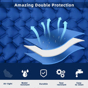 Peacock blue Portable Outdoor Inflatable Mat - Foot-Operated Camping Sleeping Pad