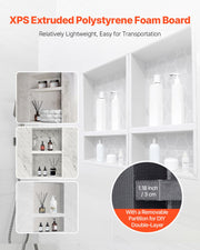 VEVOR Shower Niche 40.6 x 61+40.6 x 61 cm Recessed Wall Organizer Bathroom