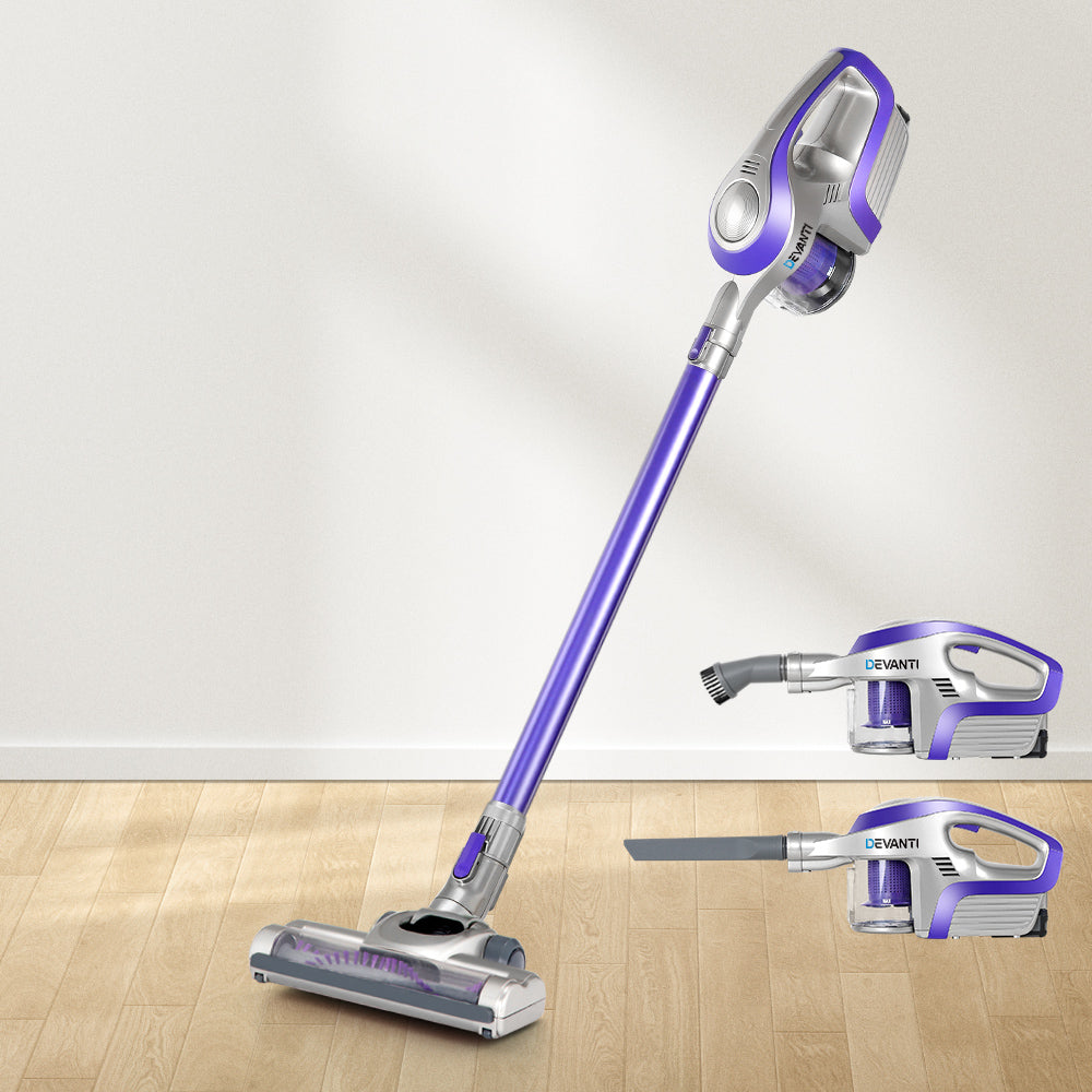 Stick Vacuum Cleaner Bagless Cordless 150W Purple