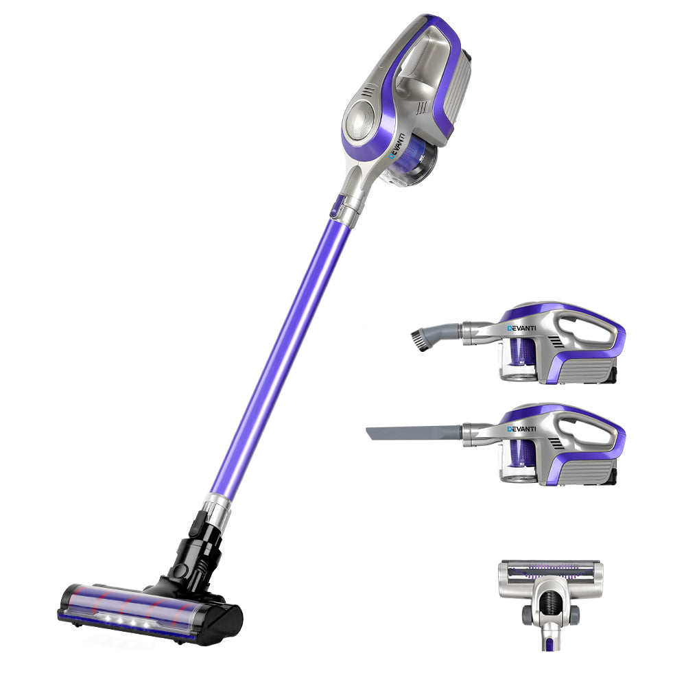 Stick Vacuum Cleaner Roller Brush Cordless 150W Purple