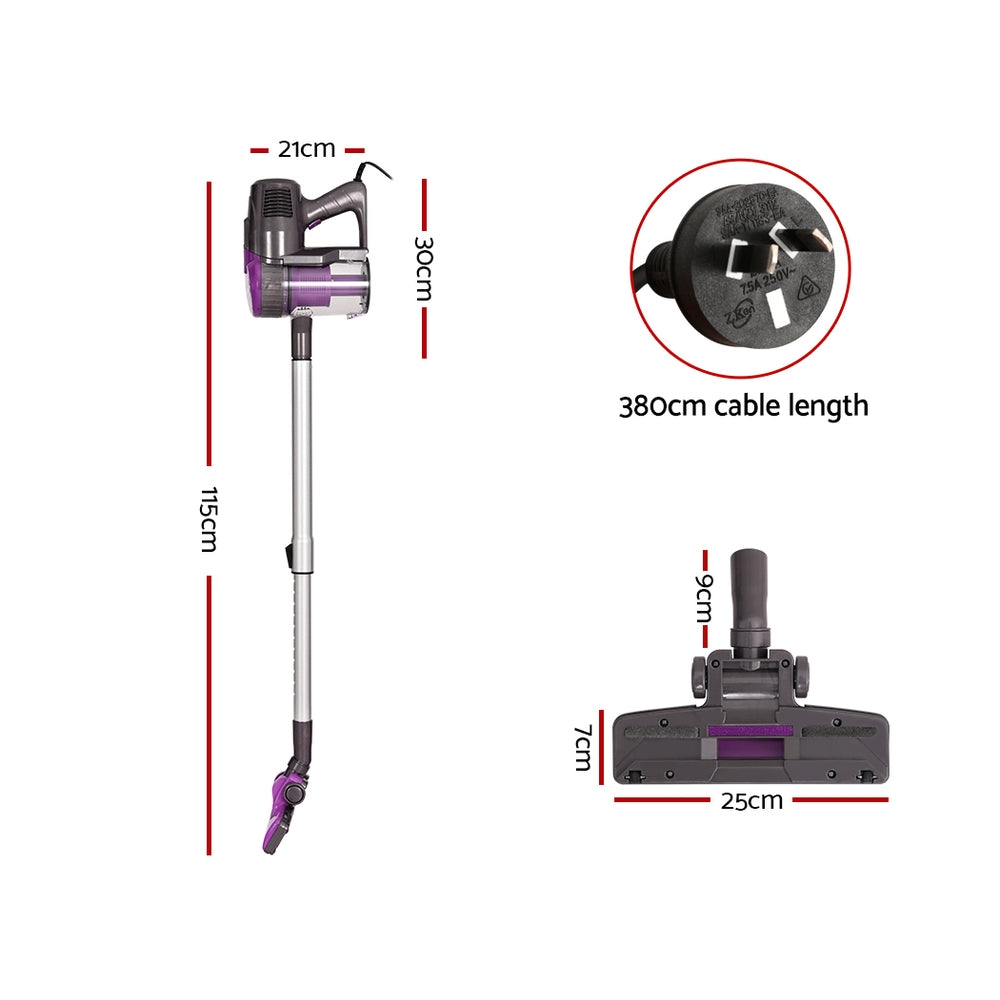 Stick Vacuum Cleaner Bagless Corded 500W Purple