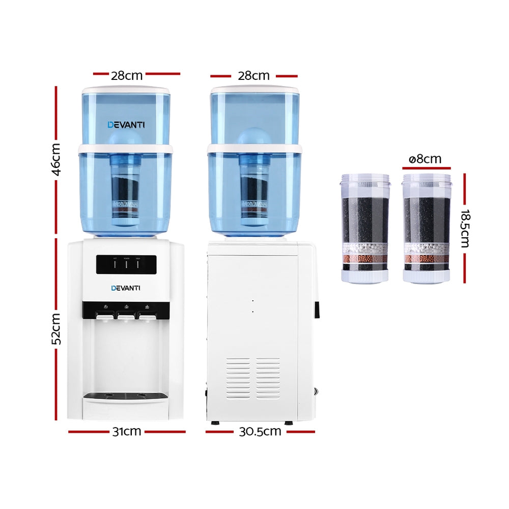 Water Cooler Dispenser Bench Top 22L w/2 Filter