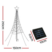 Jingle Jollys Solar Christmas Tree 2.1m 320 LED Net Lights Xmas Trees Decoration