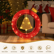 Jingle Jollys Christmas Lights 60cm Motif 30 LED Bell Wreath Xmas Decorations